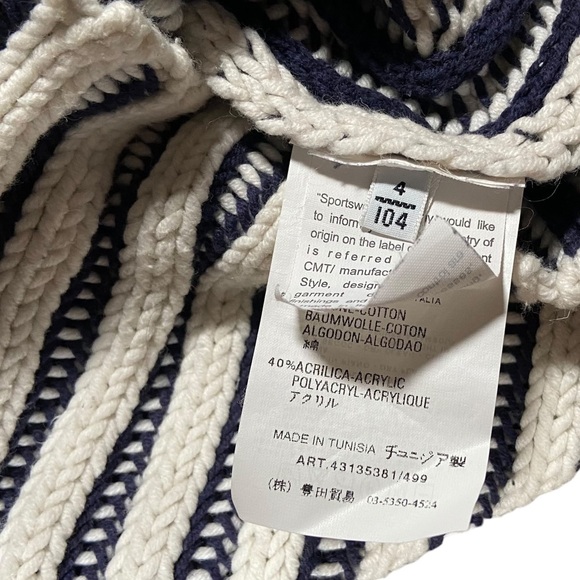 CP Company Logo‎ Patch Sweater Size 4 Black White Striped Long Sleeve Turtleneck - Picture 5 of 6